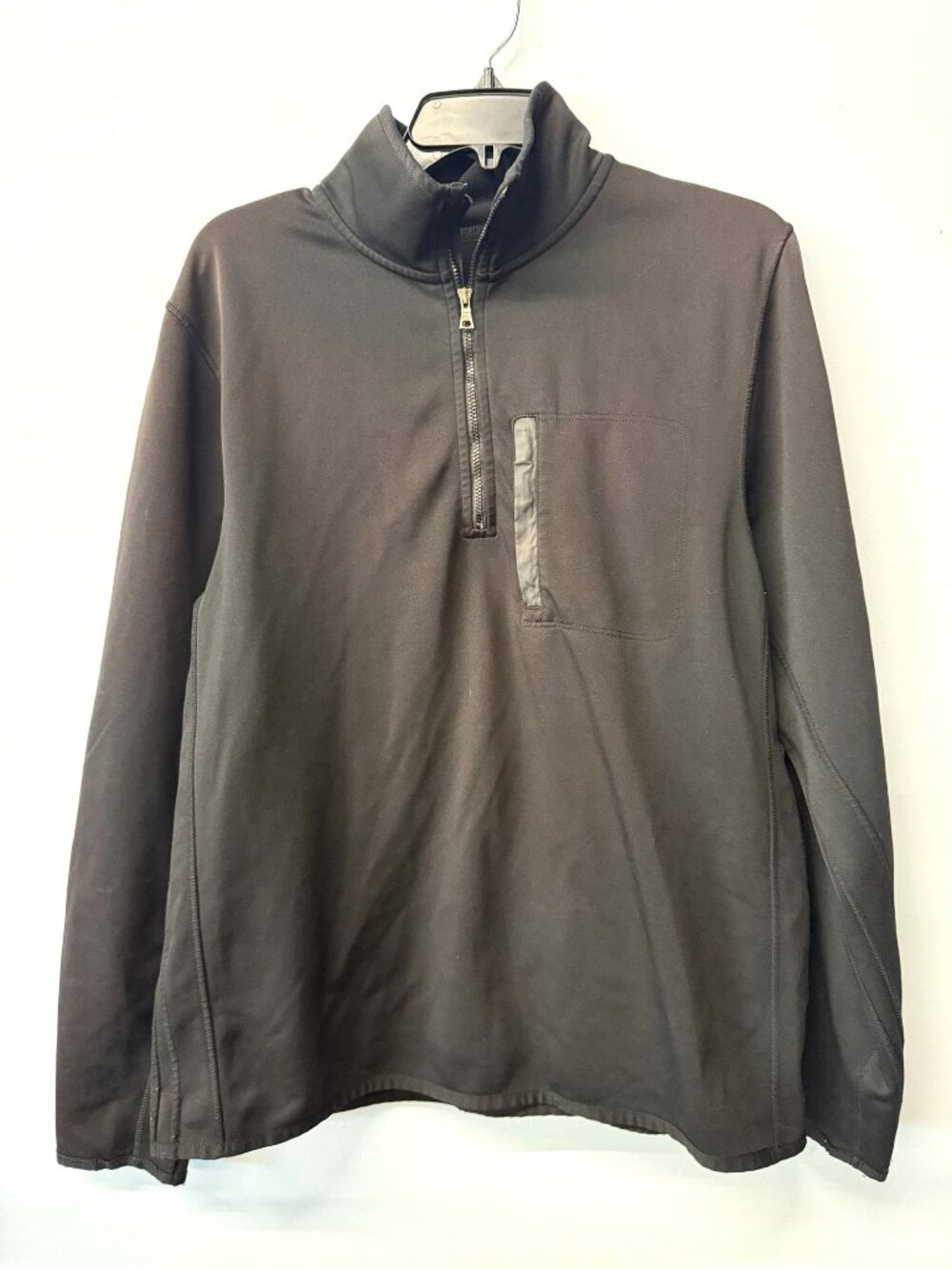 Banana Republic Mens Brown 1/4 Zip Pullover With Chest Pocket Size S Polyester B